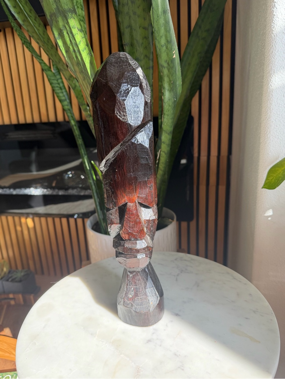 intage Hand-Carved Wooden African Tribal Figure Statue 16" Folk Art Sculpture